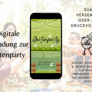 Garden Party Digital Invitation | card garden | Ecard garden party | Garden Party Invitation Card | Garden Party Invitation Digital | wildflowers