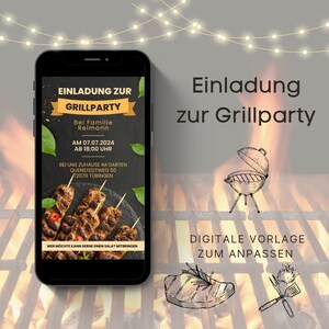BBQ Party Digital Invitation | BBQ Party Ecard | Grilling Personalized | Personalized Grill Sign | Personalized BBQ Accessories
