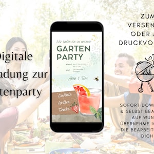 Digital invitation garden party | Invitation to barbecue | Ecard garden party | Invitation card garden party | Invitation garden party digital