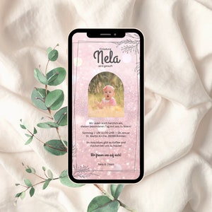 Digitale uitnodiging doop met foto | Meisje | jongen | Doop uitnodiging digitale doopkaart gepersonaliseerd | Uitnodigingskaart doop | Canva-sjabloon