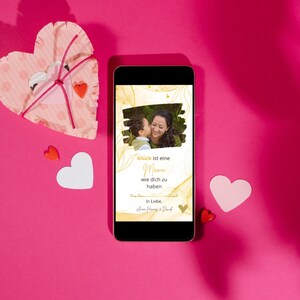 Tarjeta del Día de la Madre con foto | La felicidad es tener una mamá como tú | Tarjeta personalizada Día de la Madre | Tarjeta de texto digital deseada | tarjeta de mamá