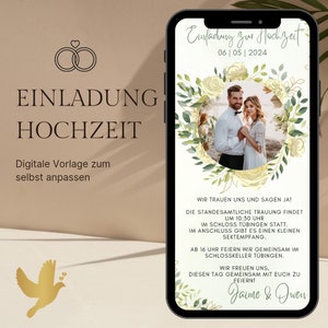 Faire-part de mariage numérique avec modèle photo | Faire-part de mariage Ecard | Carte d'invitation de mariage numérique Carte de mariage personnalisée |
