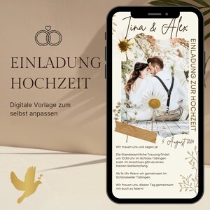 Faire-part de mariage numérique avec modèle photo | Faire-part de mariage Ecard | Carte d'invitation de mariage numérique Carte de mariage personnalisée |
