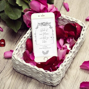 Tarjeta del Día de la Madre | La felicidad es tener una mamá como tú | Tarjeta personalizada Día de la Madre | Tarjeta de texto digital deseada | tarjeta de mamá