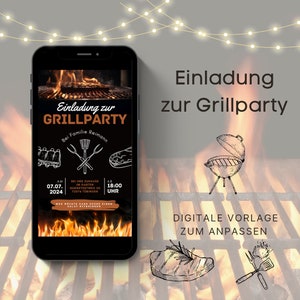 BBQ Party Digital Invitation | BBQ Party Ecard | Grilling Personalized | Personalized Grill Sign | Personalized BBQ Accessories