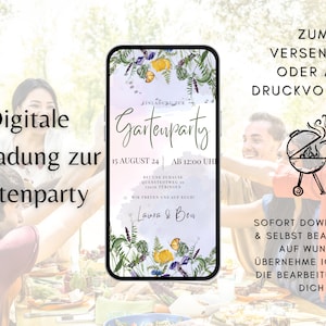 Digitale Einladung Gartenparty | Karte Garten | Ecard Gartenparty | Einladungskarte Gartenparty | Einladung Gartenparty Digital | Wildblumen