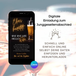 Digitale uitnodiging vrijgezellenfeestman | eCard JGA | Digitale kaart voor mannen | Uitnodigingskaart bachelors | Vrijgezellenfeest
