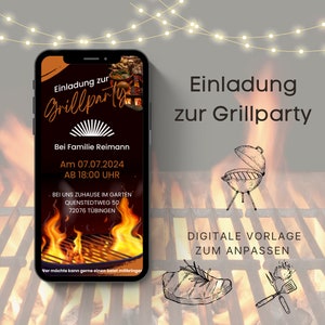 BBQ Party Digital Invitation | BBQ Party Ecard | Grilling Personalized | Personalized Grill Sign | Personalized BBQ Accessories