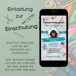 Convite digital para escola com foto | Matrícula Escolar Ecard Personalizada | Convite de matrícula escolar | Cartão de convite de introdução escolar