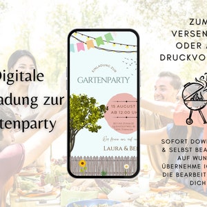 Garden Party Digital Invitation | card garden | Ecard garden party | Garden Party Invitation Card | Garden Party Invitation Digital | wildflowers