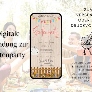 Digital invitation garden party | Invitation to barbecue | Ecard garden party | Invitation card garden party | Invitation garden party digital