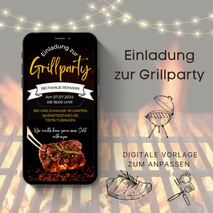 BBQ Party Digital Invitation | BBQ Party Ecard | Grilling Personalized | Personalized Grill Sign | Personalized BBQ Accessories