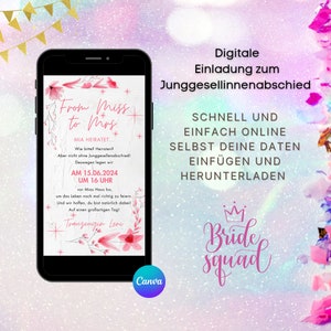 Digitale uitnodiging vrijgezellenfeest vrouw | eCard JGA | Digitale kaart voor vriendin | Uitnodigingskaart vrijgezel | JGA-uitnodiging