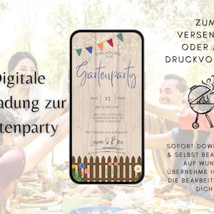 Digitale uitnodiging tuinfeest | Kaart Tuin | Ecard tuinfeest | Uitnodigingskaart tuinfeest | Uitnodiging tuinfeest digitaal | Wilde bloemen