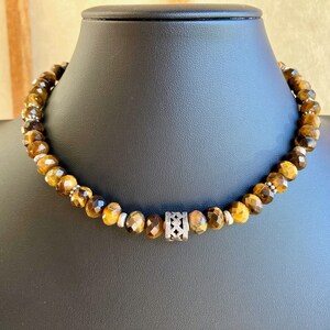 Golden Brown Tigers Eye Choker, Honey Yellow Gold, Earthy jewelry, Brown Necklace, Golden Necklace June Birthstone, June birthday