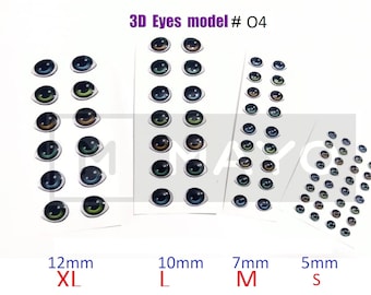 PP - Resin 3d Eye Sticker 6 pairs Eye 3D