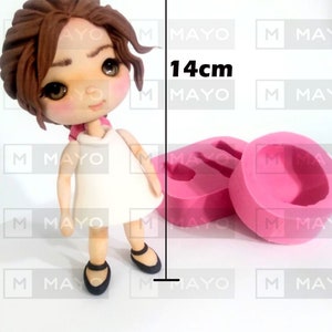 doll Silicone  Flexible Push Mold  polymer clay Fondant Soft Cake cold porcelain gome paste