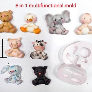 Animals Silicone Flexible Push Mold  Model#F2