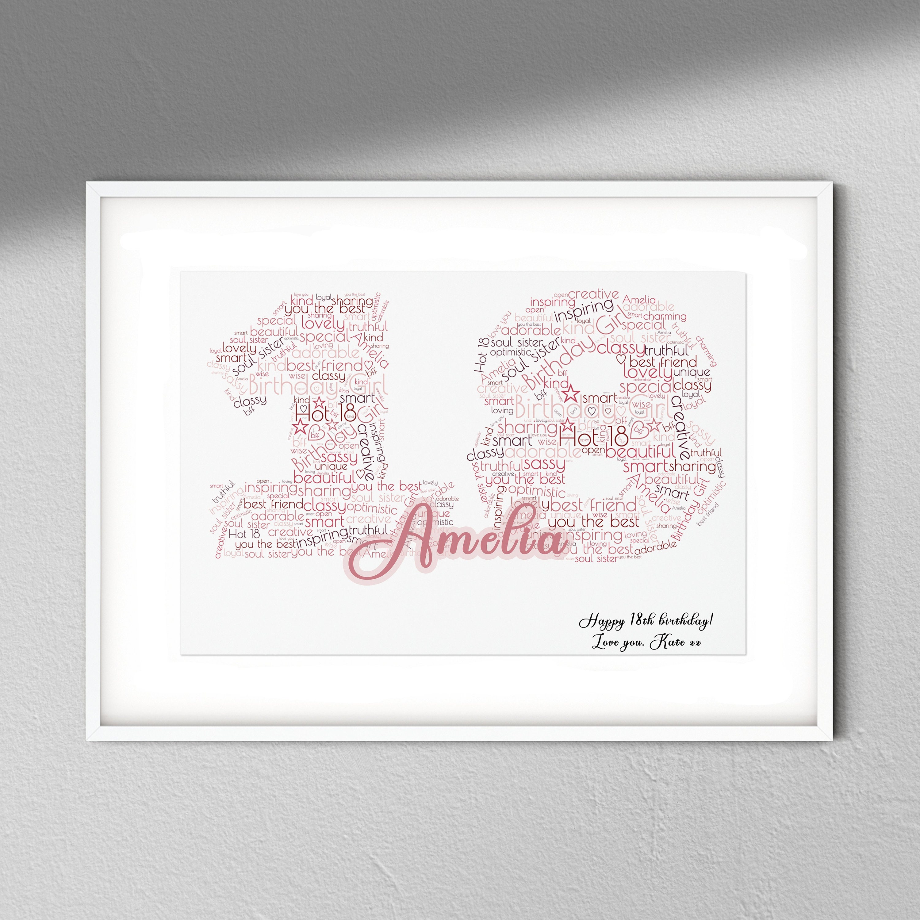 Customised Birthday Print Birthday Wall Art Birthday Gift | Etsy