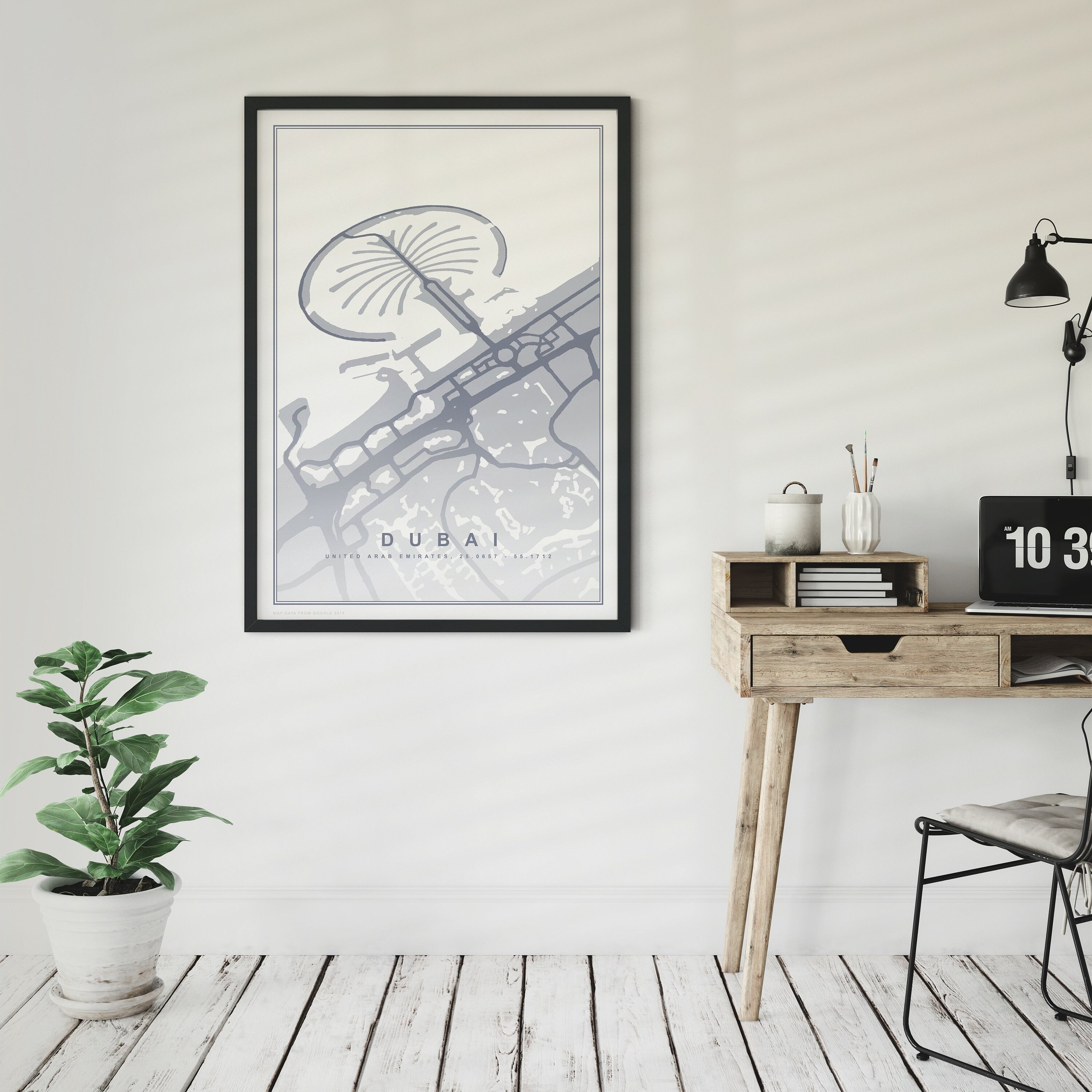 Map of Dubai Print Map Wall Art Travel Poster United | Etsy