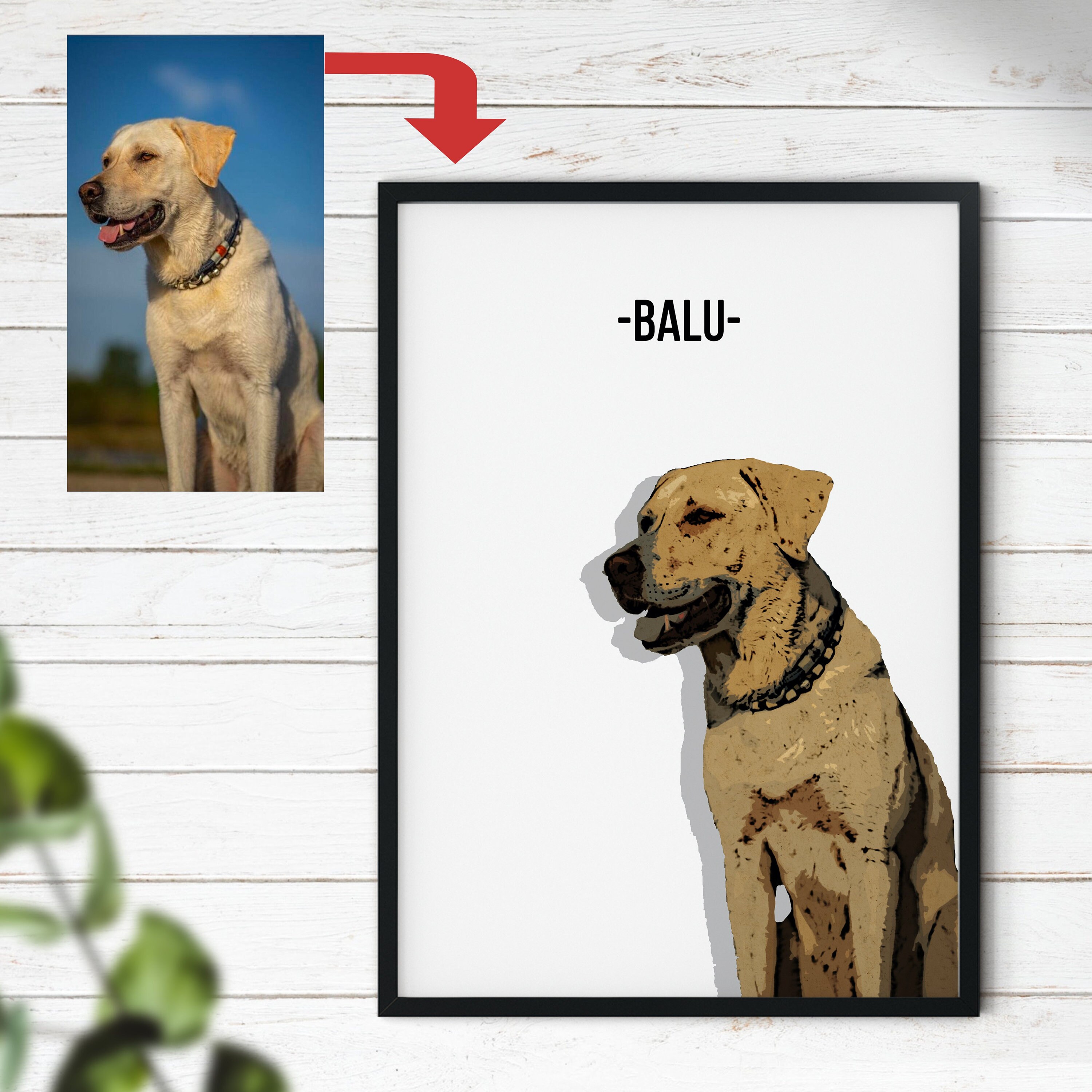 Customised Dog Portrait Dog Lovers Wall Art Portrait From | Etsy