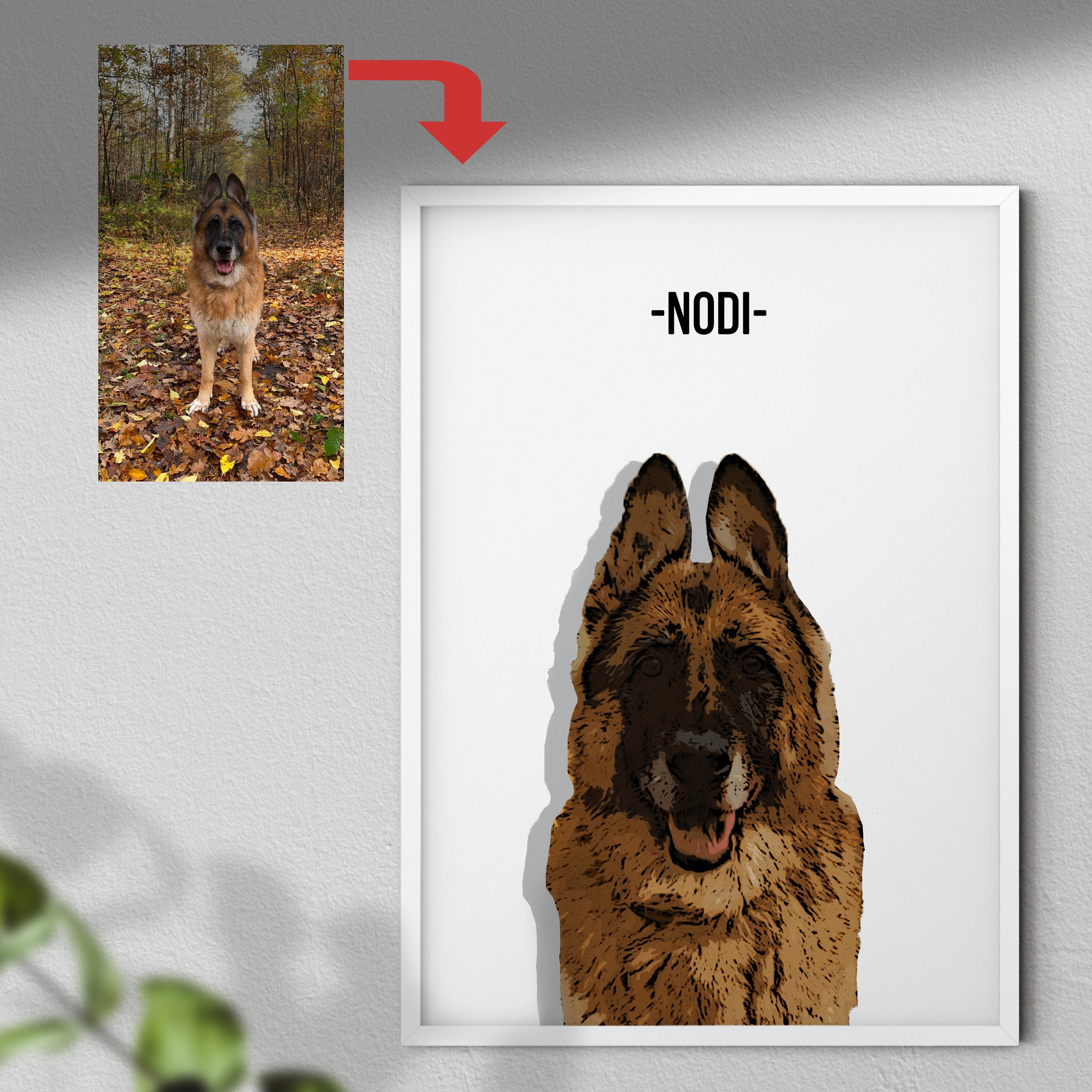 Customised Dog Portrait Dog Lovers Wall Art Portrait From | Etsy