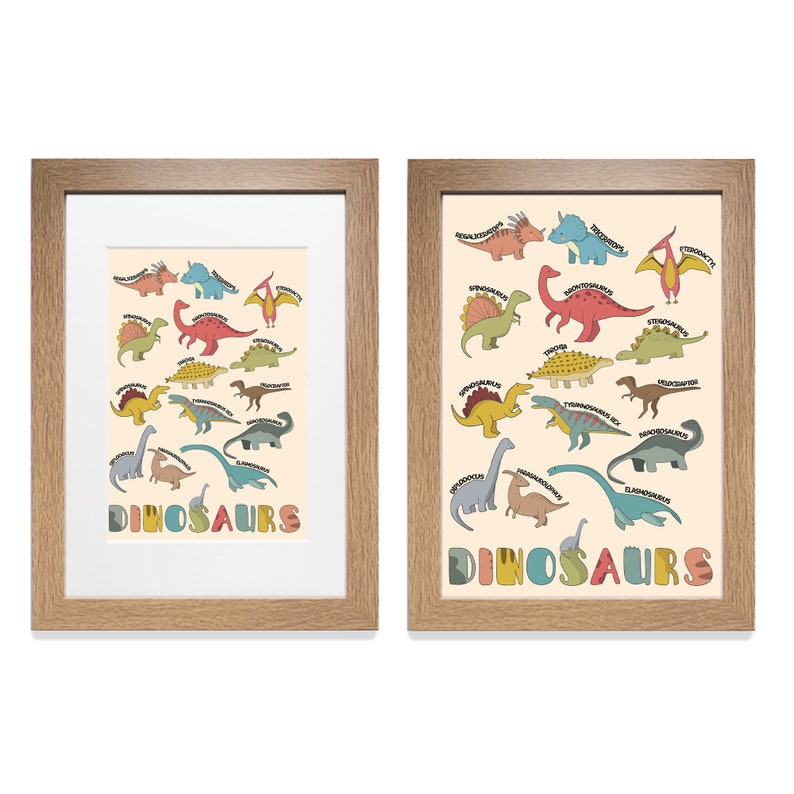 Dinosaurs Poster Kids Room Dinosaur Wall Art Prints Kids Etsy