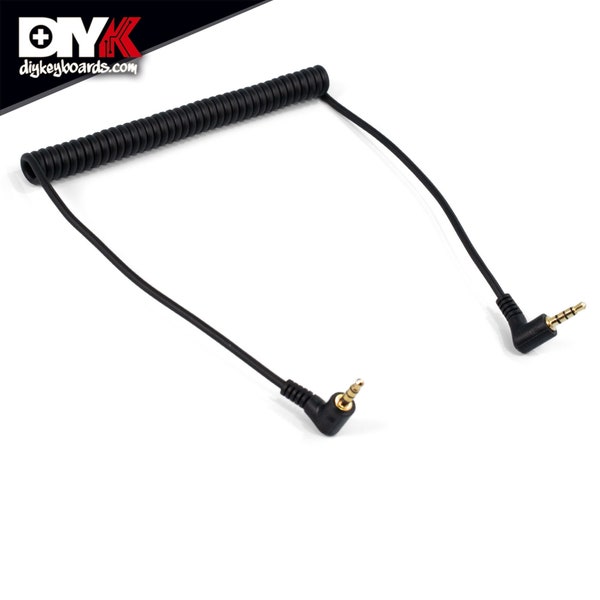 TRRS 3.5mm Male-to-Male Coiled Audio Cable - Connect Split Keyboard Halves - Dactyl Ferris Sweep Corne Sofle Lily58