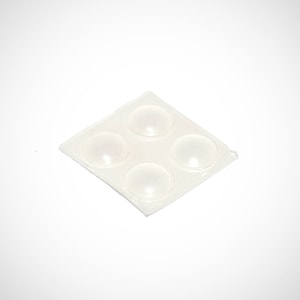 May include: A sheet of four clear, round, adhesive bumpers.