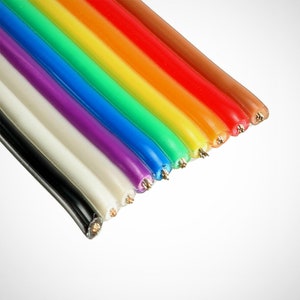 10P Rainbow Ribbon Cable (1M) for Custom Mechanical Keyboard Hand Wiring Matrix PCB Build Project Dactyl Manuform