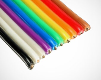 10P Rainbow Ribbon Cable (1M) for Custom Mechanical Keyboard Hand Wiring Matrix PCB Build Project Dactyl Manuform