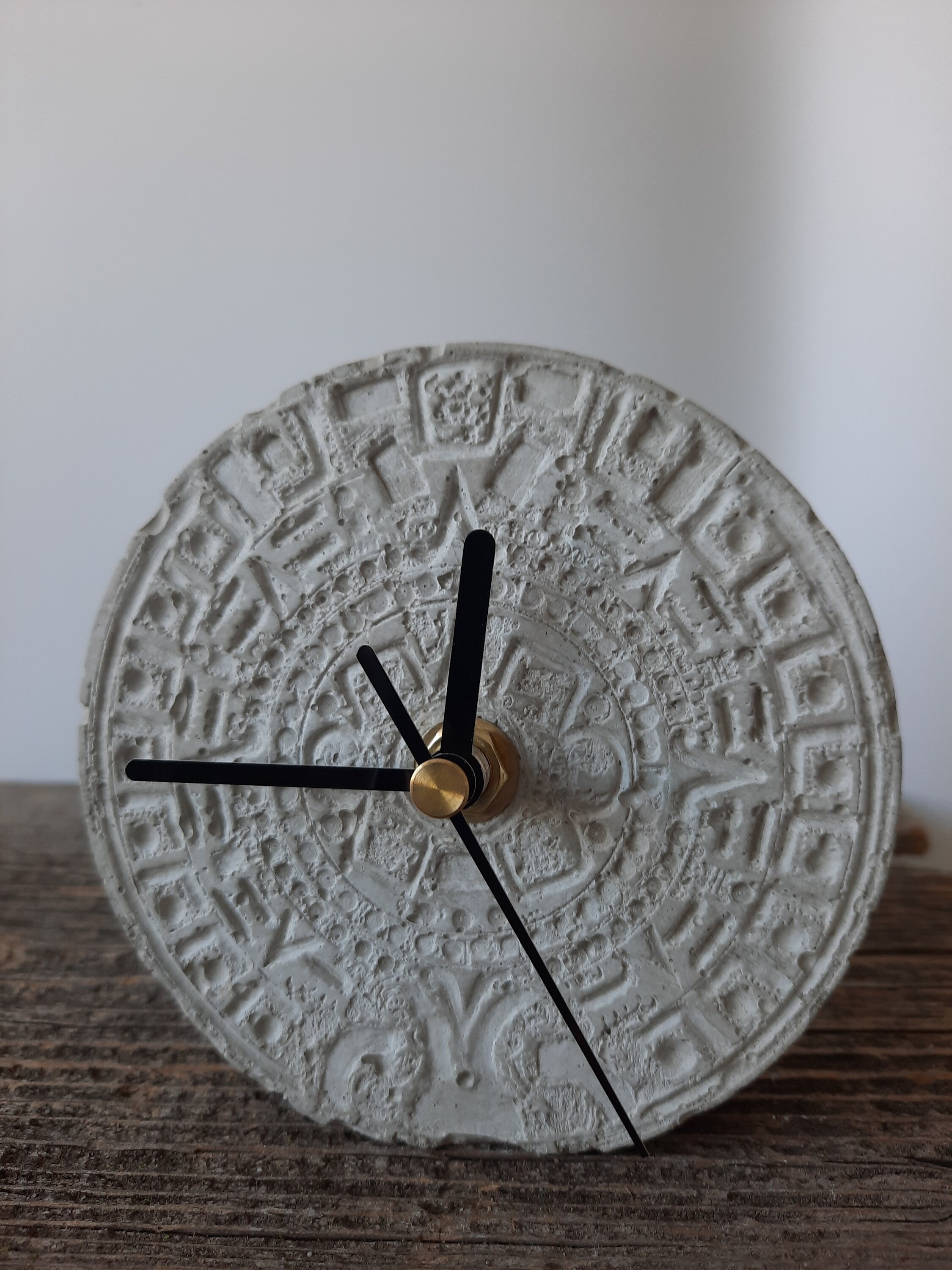 Gray Concrete Clock Aztec-inspired Design Modern - Etsy
