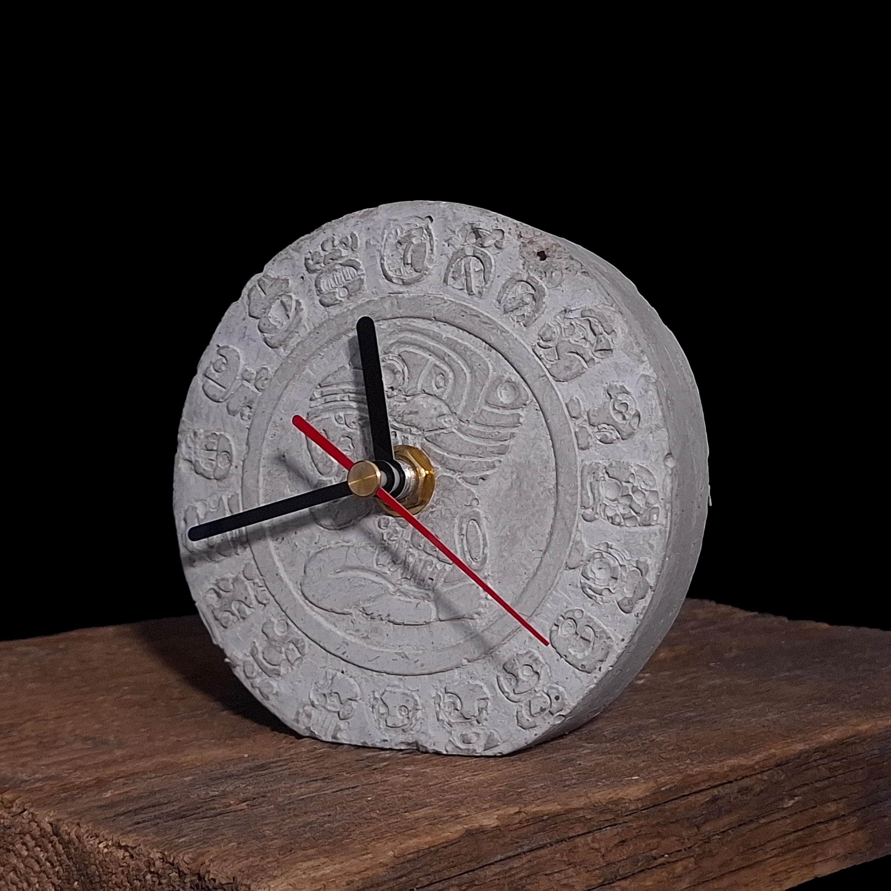 Concrete Aztec Clock: Mayan Calendar Desk Decor, Brutalist Art - Etsy