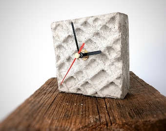 Concrete Clock. Mini Industrial Wall Clock for Home & Office Decor.