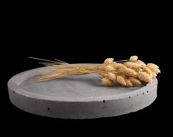 Handcrafted Round Concrete Tray: Modern Minimalist Decor