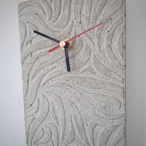 Concrete Wall Clock. Futuristic Modern Minimalist Timepiece.