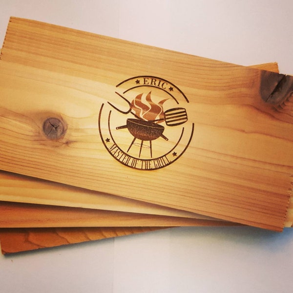 Set of 4 Custom Cedar Grilling Planks