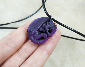 Pendant of little cute and tiny baby dragon. Adorable Dragon necklace. For dragon's fans! Newborn dragon!