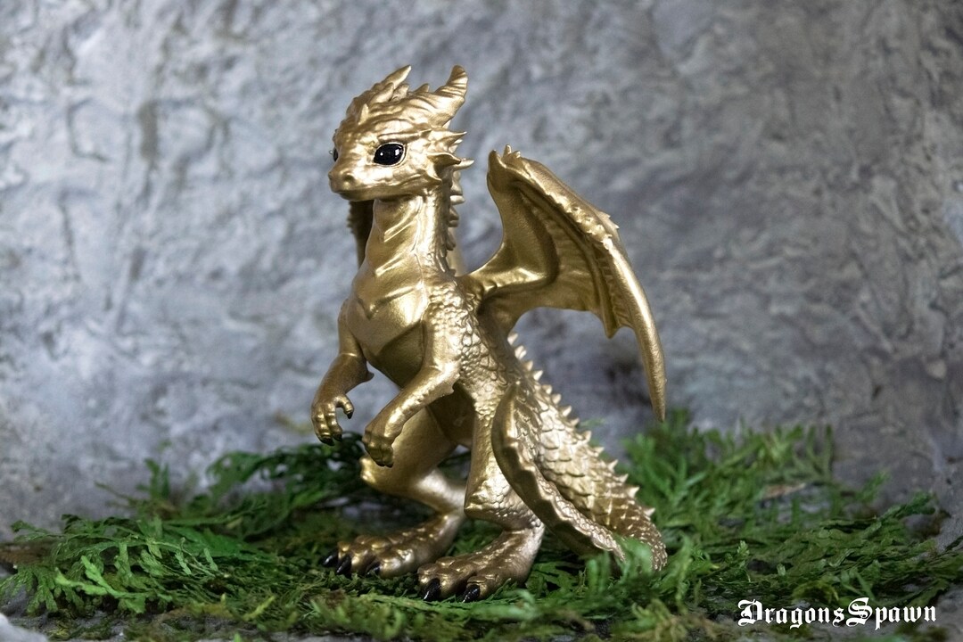 Dragon Figurine. Tamed Gold Dragon. Dragon Statue. 2024 is the Year of