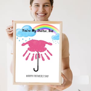 Fathers day Printable handprint Art, Birthday Handprint Craft, Fathers Day gift, Gift for Dad from Kids, Activity Page, DIY Keepsake Card