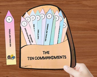 Ten Commandments Pocket Craft, Kids Bible Activity (Digital Download)
