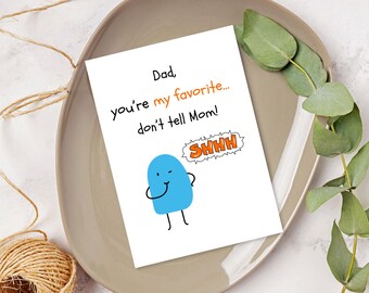 Printable card, Funny Father's Day Card, Birthday Greeting Card for Dad, Gift for dad from kids, dad card template, Digital Download
