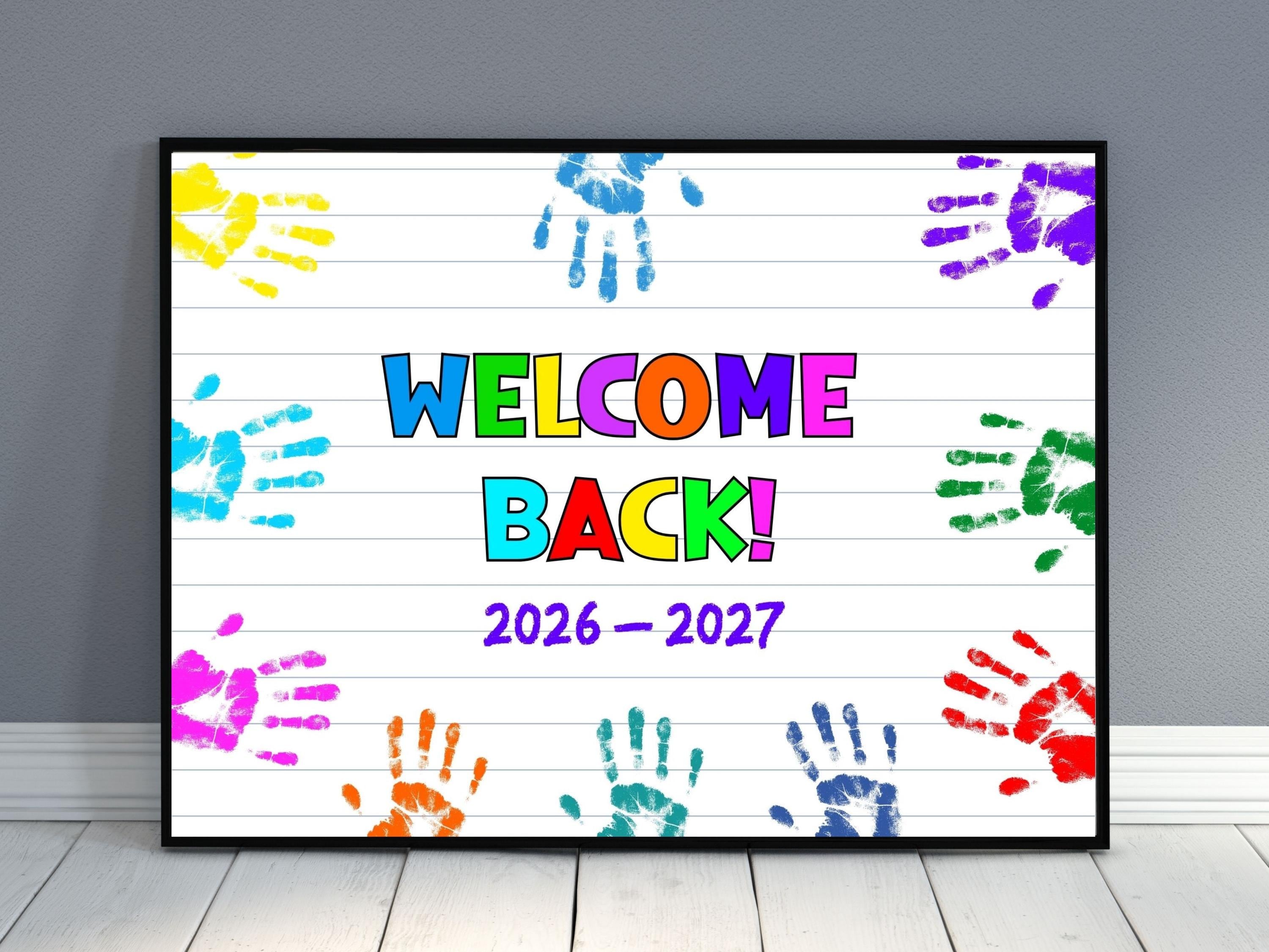 Printable Welcome Back Sign 2026-2027, Back to School Banner, Classroom ...