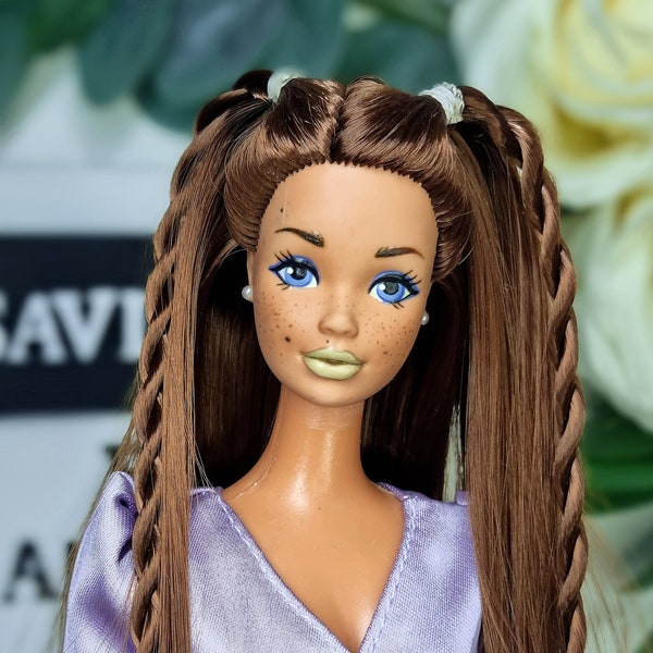 Custom PJ Malibu OOAK Fashion 1/6 High End doll Reroot Repaint Saran Hair Handmade Kleid Fashion doll Steffie face