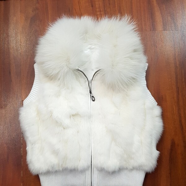 Rabbit Fur Vest Etsy