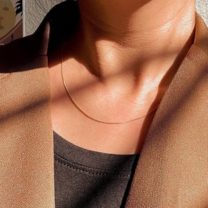 Thin snake chain necklace, thin gold chain necklace, Dainty necklace, Minimalist necklace, Layered necklace, necklace aesthetic