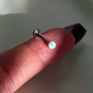 Opal Labret piercing, 17g (Single), Helix Tragus, simple piercing, labret piercing, ear piercing, ball piercing, Minimalist piercing