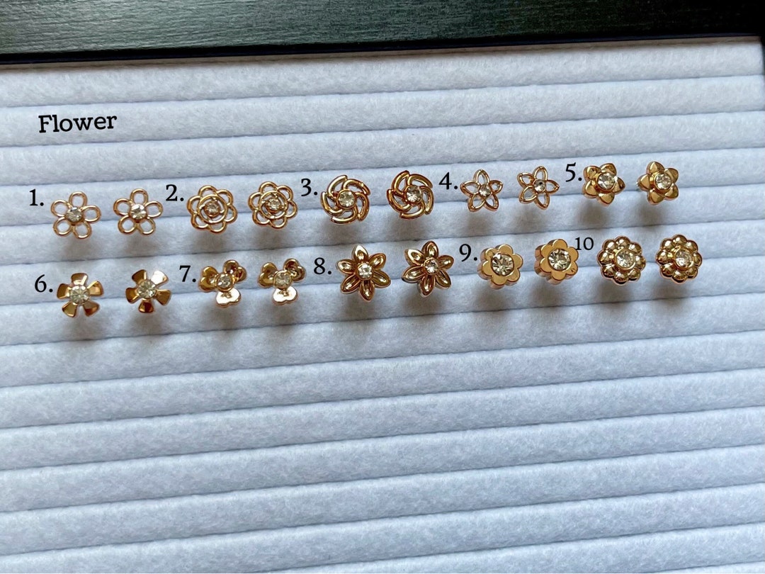 Plastic Earrings Hypoallergenic Gold Color Stud Earrings Etsy