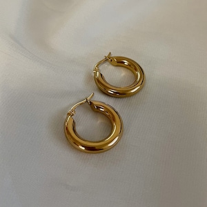 Thick chunky hoops, 5mm thick, Hypoallergenic , minimalist hoops, Cartilage earrings, thick gold earrings, Simple hoops, Gift, Chunky hoops