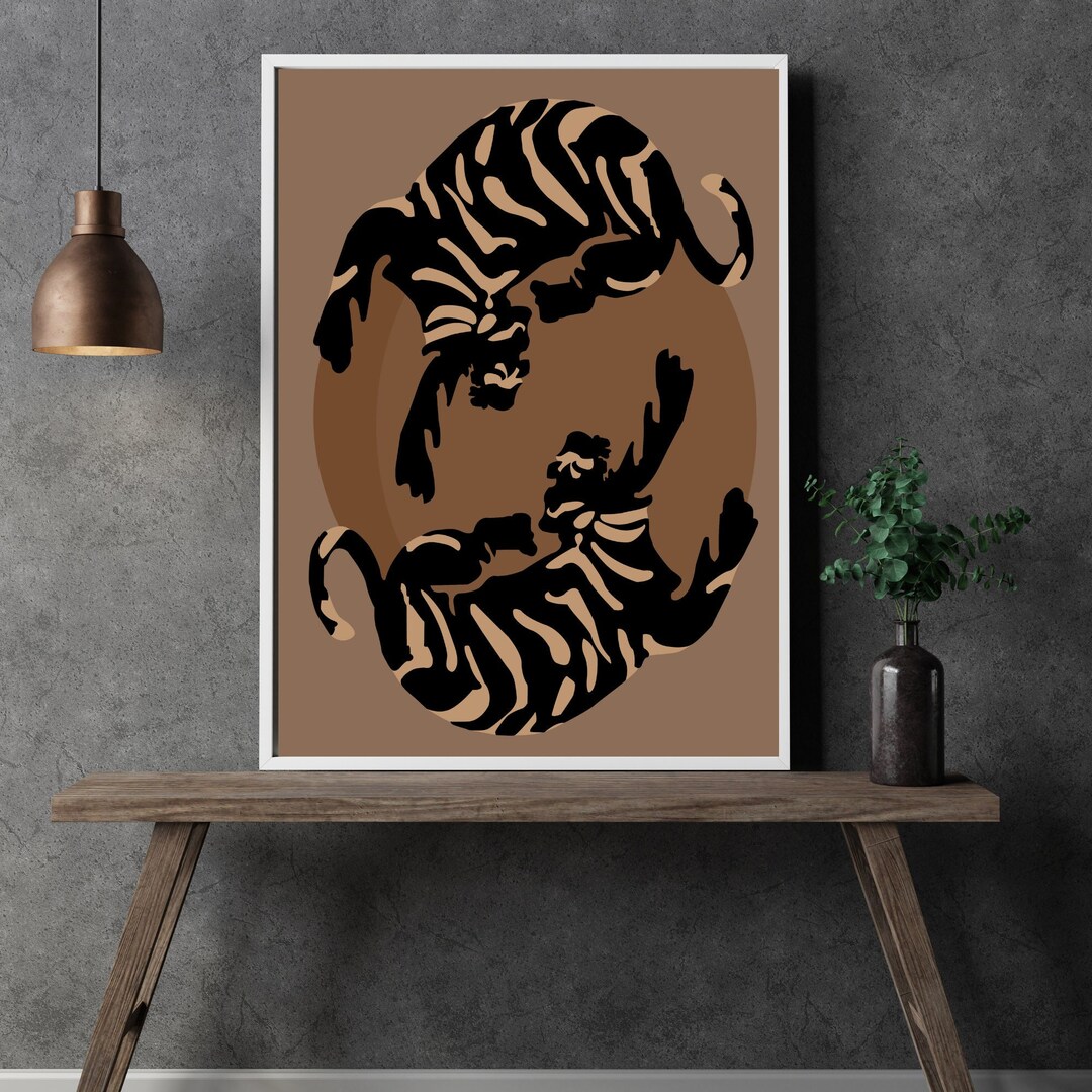 Tiger Wall Art, Japanese Wall Art Poster, Tiger Minimalist Poster Print ...